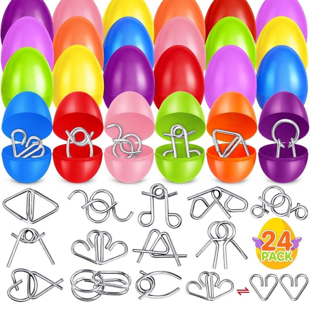 Colorful Easter Egg Puzzle Set - 24 Pack